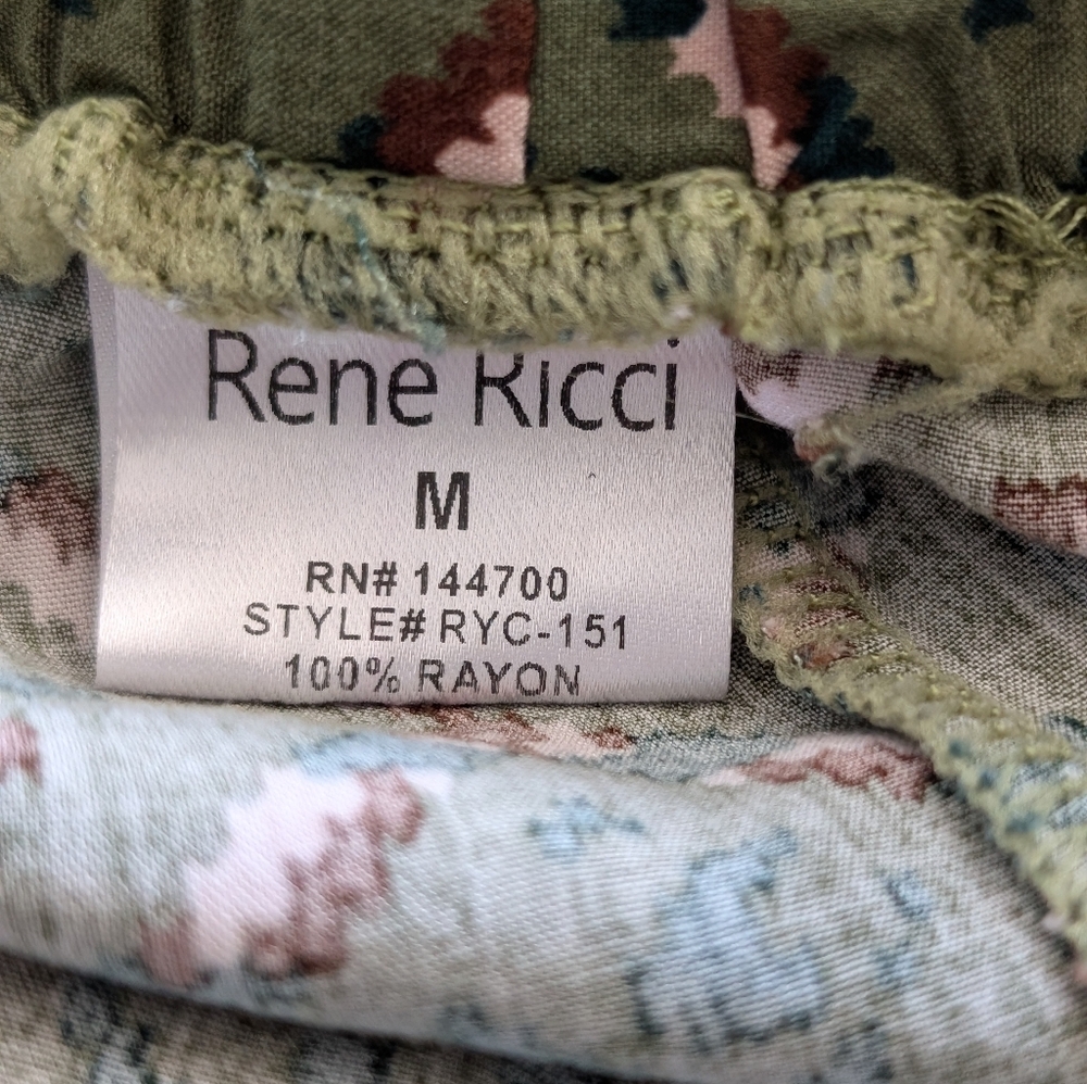 Rene Ricci Green Patterned Cropped Pants - Picture 7 of 7